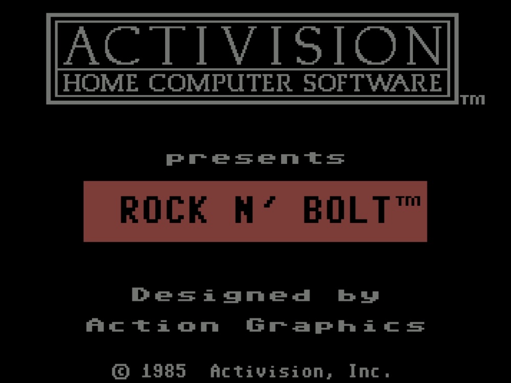 Title Screen of Rock 'n Bolt for Commodore 64
